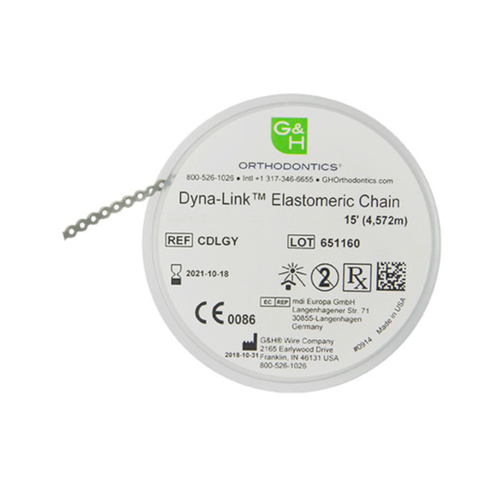 Elastomeric Short Chain Spool: Silver - 4.5m