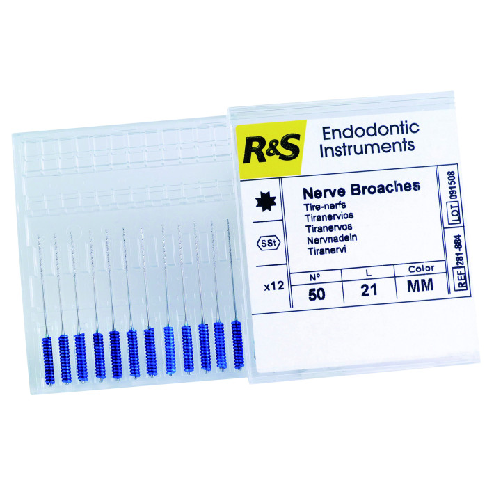 R&S Nerve Broaches: No.45 Red - 21mm (12)