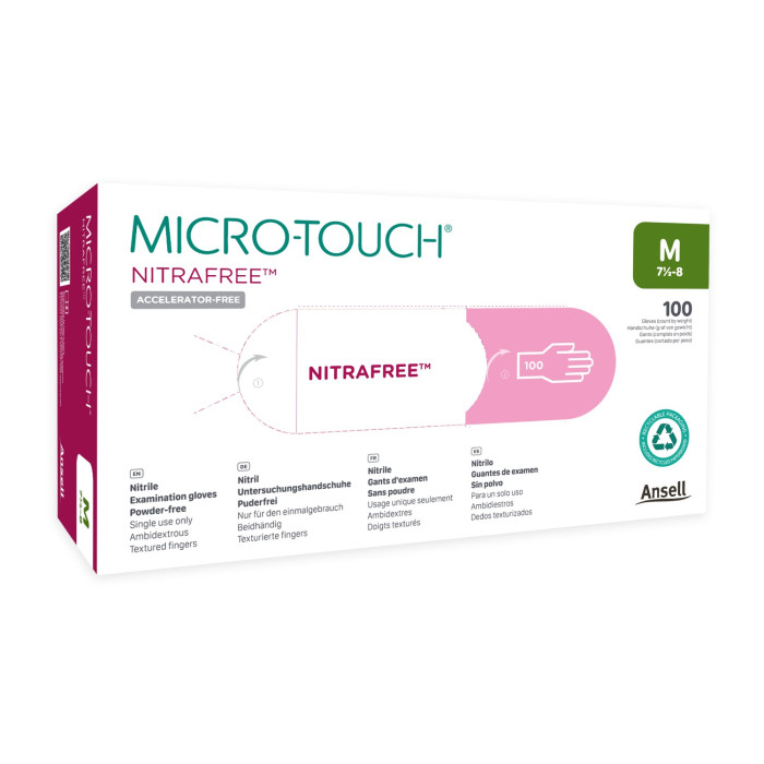 Ansell Micro-Touch NitraFree Pink Nitrile Gloves - XL (100)