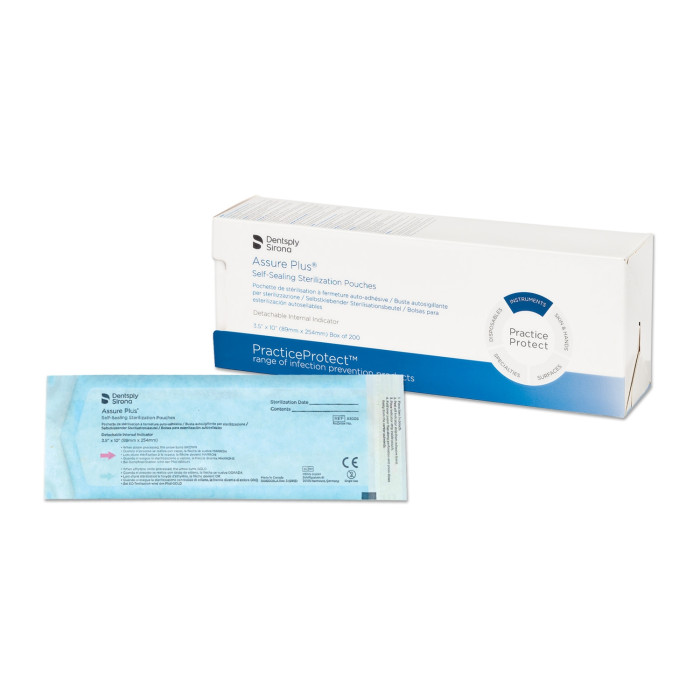 Assure Plus Self Sealing Sterilization Pouches: 89 x 254mm (200)