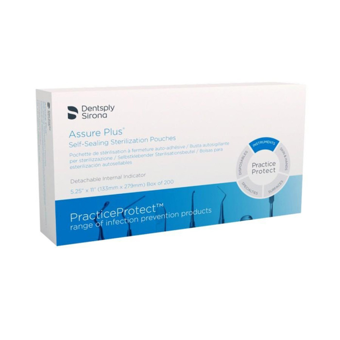 Assure Plus Self Sealing Sterilization Pouches: 133 x 279mm (200)