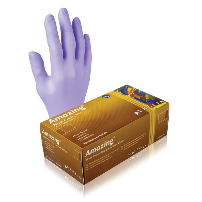 Aurelia® Amazing™ Powder Free Nitrile Gloves - S (300)