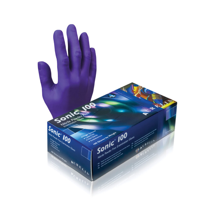 Aurelia® Sonic® 100 Powder Free Nitrile Gloves - S (100)