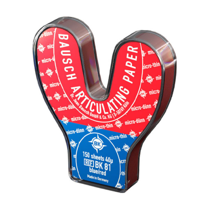 Bausch Articulating Paper: Arti-Check Micro-Thin - Blue/Red Horseshoe 40µ (150)