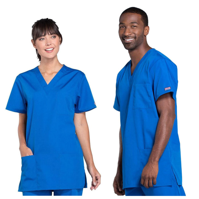 Cherokee 4876 V-Neck Scrub Tunic: Royal Blue - L