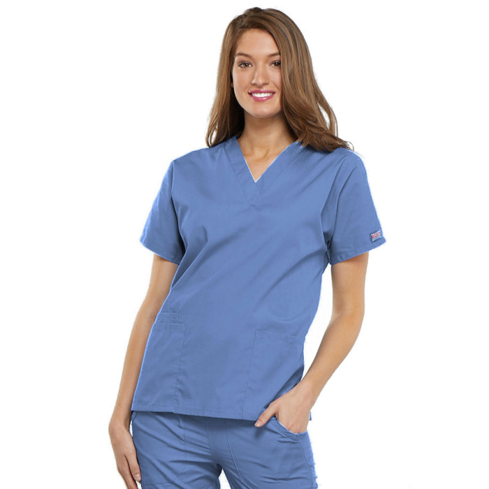 Cherokee 4700 V-Neck Scrub Top - Ciel- L