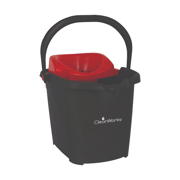 CleanWorks 15 Litre Plastic Mop Bucket: Red