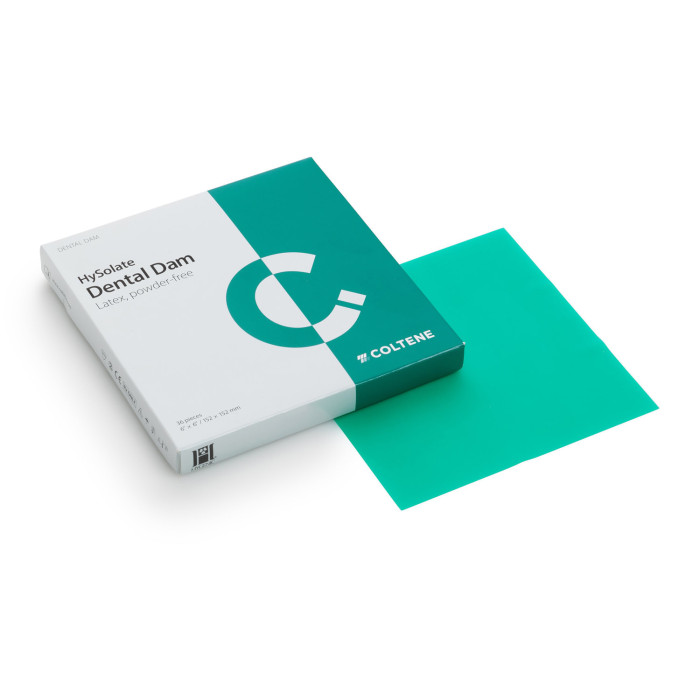 HySolate Latex Dental Dam: Green - Heavy - 152 x 152mm (36) -Short Date