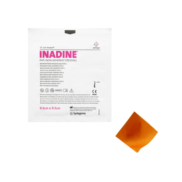 Inadine Dressing: Non Adherent Sterile Dressing 9.5 x 9.5cm (10)