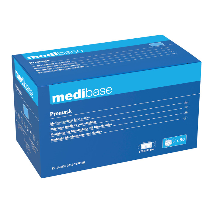Medibase Promask: Type IIR Earloop Face Masks - Blue (50)