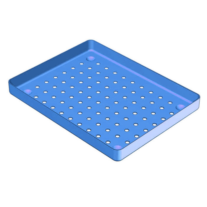 Nichrominox Perforated Aluminium Tray: 18x14cm - Blue
