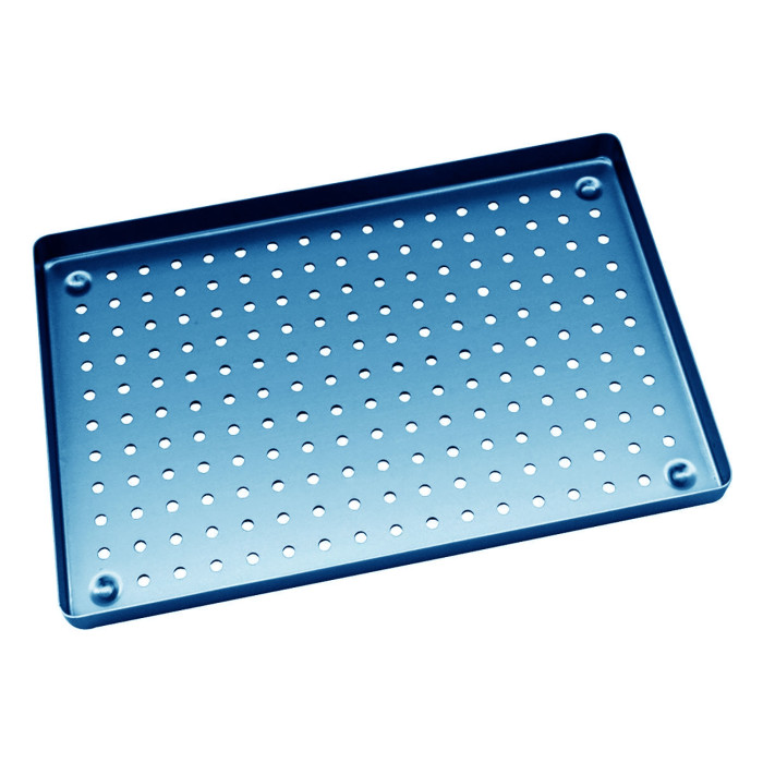 Nichrominox Perforated Aluminium Tray: 28x18cm - Blue
