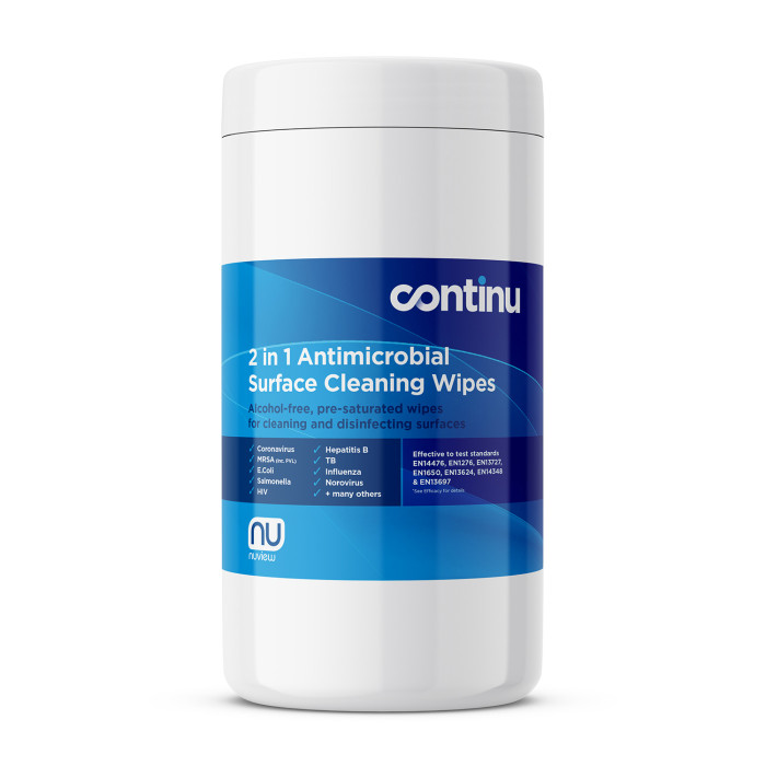 Continu 2 in 1 Wipes - Tub (200)