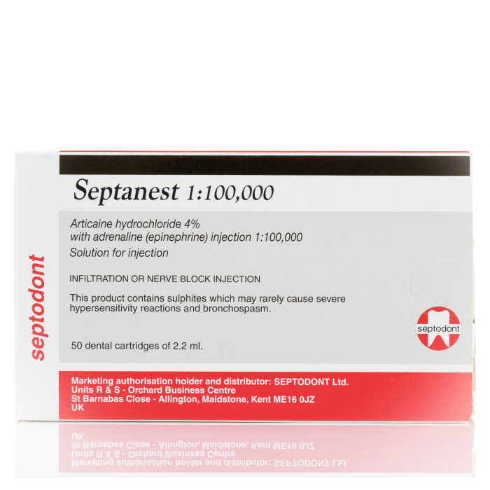 Septodont Septanest: 1:100,000 - 2.2ml (50)