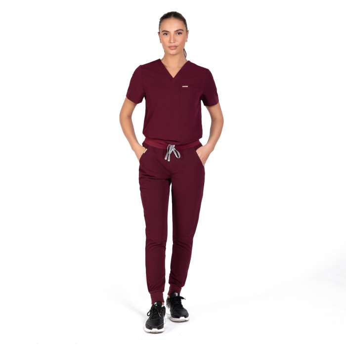 Skrubz Women's Yugen Jogger Scrub Pants: Burgundy - M