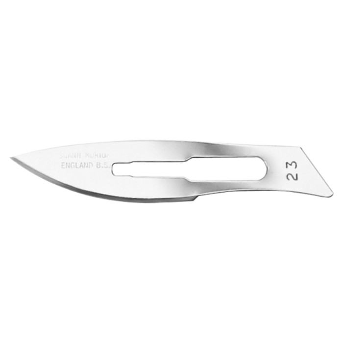 Swann-Morton Sterile Carbon Steel Surgical Scalpel Blades - No.23 (100)