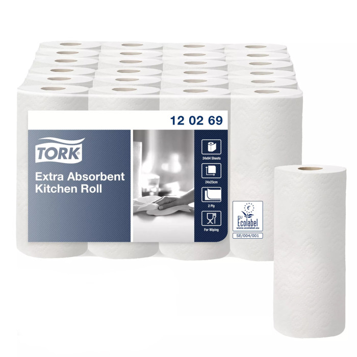 Tork Extra Absorbent Kitchen Roll - Pack of 24 Rolls