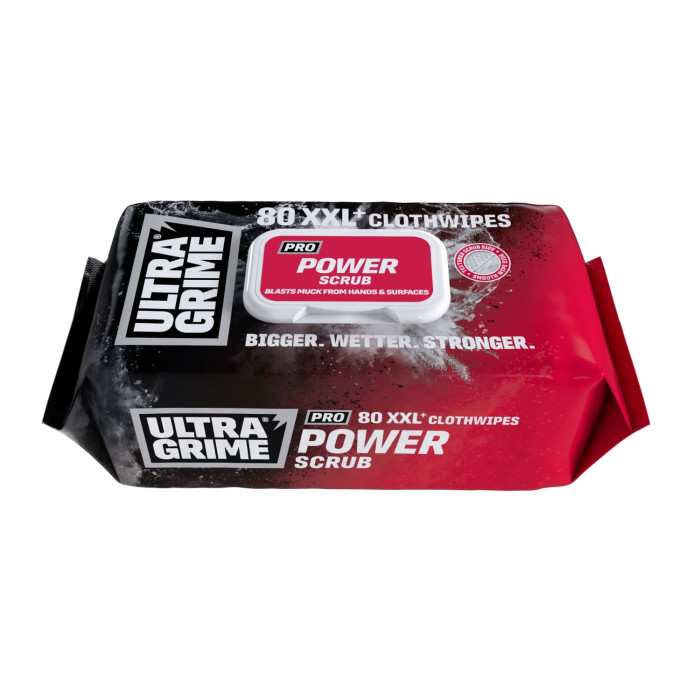 UltraGrime Pro Power Scrub XXL+ Clothwipes (80)