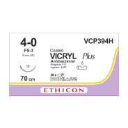 Ethicon Coated Vicryl Sutures: 3-0 - 75cm - Undyed - 26mm - 5/8 Circle (W9730)