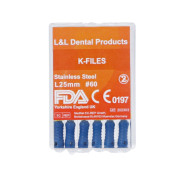 L&L Dental K Files: 25mm - ISO 60 (6)