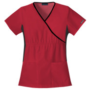 2500 Flexibles Mock Wrap Tunic: Red - XL