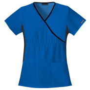 Cherokee 2500 Flexibles Mock Wrap Tunic: Royal Blue - XS