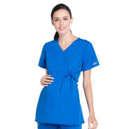 Cherokee Maternity Mock Wrap Top: Royal Blue - Small