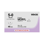 Ethicon Coated Vicryl Sutures: 5-0 - 45cm - Undyed - 16mm - (W9436)