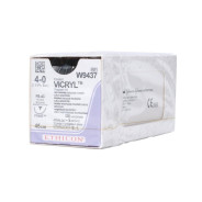 Ethicon Coated Vicryl Sutures: 4-0 - 45cm - Undyed - 16mm - (W9437)