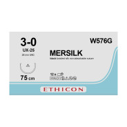 Ethicon Mersilk Sutures: 3-0 - 75cm - 26mm - 5/8 Circle (W576G)