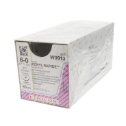 Ethicon Vicryl Rapide Sutures: 6-0 - 45cm - 11mm - 3/8 Circle (W9913) - Box of 12