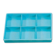 Melamine Tray: 6 Compartments 15x20cm - Green