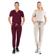 SKRUBZ - Skrubz Women's Yugen Jogger Scrub Pants - Burgundy and Sand Stone