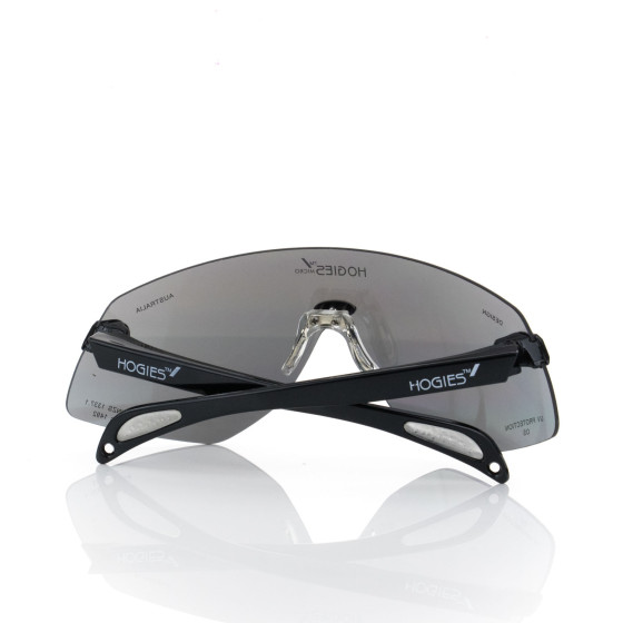 Hogies Plus EyeGuards: Micro - Grey Mirror Tint - Black Frame